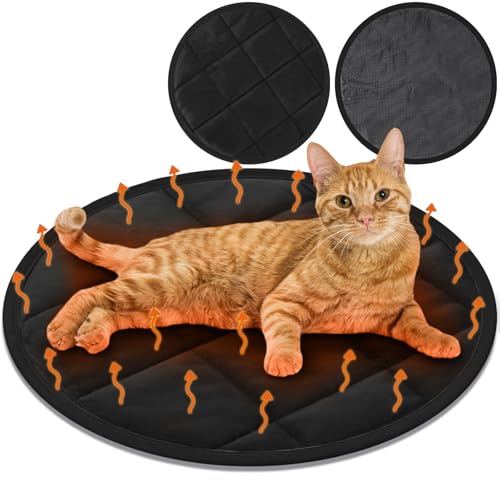 Drydiet Heizkissen für Katzen, rund, 40,6 cm, selbstheizend, waschbar, beheiztes Katzenbett, rutschfest, für Hundehütte, Hundekäfig, drinnen und draußen, Schwarz, 40,6 cm, 2 Stück Drydiet Heizkissen für Katzen, rund, 40,6 cm, selbstheizend, waschbar, beheiztes Katzenbett, rutschfest, für Hundehütte, Hundekäfig, drinnen und draußen, Schwarz, 40,6 cm, 2 Stück von Drydiet