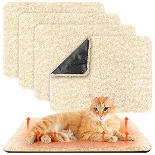 Drydiet Selbstwärmendes Katzenbett, selbstheizend, für Hunde und Katzen, extra warm, thermisch, waschbar, Haustierbett, Matte für drinnen und draußen, 4 Stück Drydiet Selbstwärmendes Katzenbett, selbstheizend, für Hunde und Katzen, extra warm, thermisch, waschbar, Haustierbett, Matte für drinnen und draußen, 4 Stück von Drydiet