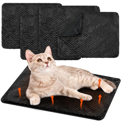 Selbstwärmendes Katzenbett, selbstheizend, waschbar, warm, thermisch, für drinnen und draußen, 40,6 x 50,8 cm, abnehmbarer Bezug, rutschfeste Winterheizung, Haustiermatte, Kätzchen, Welpen, 4 Stück Selbstwärmendes Katzenbett, selbstheizend, waschbar, warm, thermisch, für drinnen und draußen, 40,6 x 50,8 cm, abnehmbarer Bezug, rutschfeste Winterheizung, Haustiermatte, Kätzchen, Welpen, 4 Stück von Drydiet