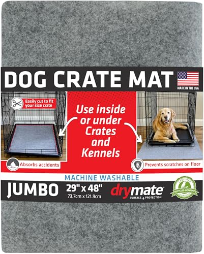 Drymate Hundekäfig-Matte, absorbiert Urin, wasserdicht, rutschfest, waschbar, Welpen-Pad für Zwinger-Training, Verwendung unter Haustierkäfig zum Schutz der Böden, dünner Schnitt, hergestellt in den von Drymate