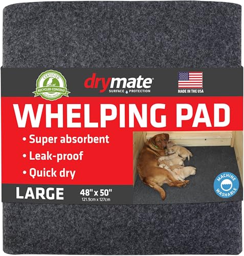 Drymate Whelping Box Liner Mat, 48 "x 50" - Maschinenwaschbares, wiederverwendbares und saugfähiges Hundewelpenpad - Kann zugeschnitten Werden, USA Made Drymate Whelping Box Liner Mat, 48 "x 50" - Maschinenwaschbares, wiederverwendbares und saugfähiges Hundewelpenpad - Kann zugeschnitten Werden, USA Made von Drymate