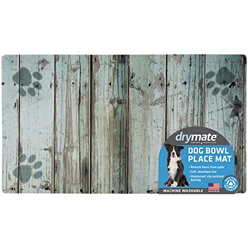 Drymate Napfunterlage für Hunde und Katzen, saugfähiger Stoff, wasserdichte Unterseite, rutschfest, maschinenwaschbar, strapazierfähig, 40,6 x 71,1 cm, Grün von Drymate