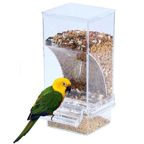 Automatic Bird Feeder, 2024 Neuestes Transparent Acryl Automatischer Futterspender Vögel, Vogelfutterhaus für Vögel Papageien, Hängender Futterbehälter für Sittichkäfig (Transparent) von Dsongo