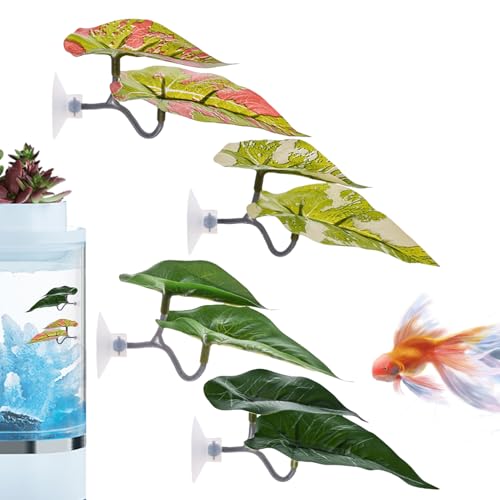 Dtaigou Betta Hängematte – Schlafblatt für Aquarium, 4 Stück, weiche Aquarium-Dekoration, Lebensraum zum Laichen, Ausruhen von Dtaigou