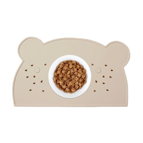 Dtaigou Cat Food Matte, Hundeschalenmatte - Angehobene Kanten Katzenfutterpolster | Waschbarer Silikonschale ohne Rutsch, Bärenform für Innenboden im Innenbereich im Innenbereich Dtaigou Cat Food Matte, Hundeschalenmatte - Angehobene Kanten Katzenfutterpolster | Waschbarer Silikonschale ohne Rutsch, Bärenform für Innenboden im Innenbereich im Innenbereich von Dtaigou