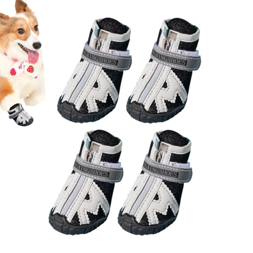 Dtaigou Hundeschuhe Anti-Rutsch,Hundeschuhe atmungsaktiv, Hundestiefel Pfotenschutz | Hundestiefel in 5 Größen mit robuster Gummisohle, atmungsaktive Hundestiefel, rutschfest für den Sommer, heiße von Dtaigou