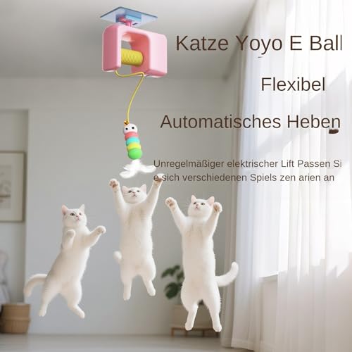 Dtaigou Interaktives Katzenspielzeug für Innenräume - Hängendes Auszieh-Spielzeug für Indoor-Katzen,Spielspaß Trainingszubehör Unterhaltung Für Haustiere Jagdspiel Für Balkon Garten Wohnzimmer von Dtaigou