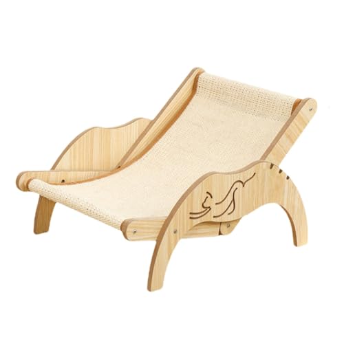 Dtaigou Katzen-Hängemattenbett, Katzen-Sisal-Loungesessel - Gemütliche Katzenliege mit Sisalmatte | Katzenstuhl-Hängematte, verstellbarer 3-Höhen-Kratzer, Kätzchen-Hochbett für kleine bis große Katzen von Dtaigou