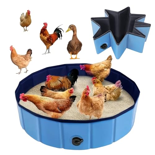 Dtaigou Staubbadewanne, faltbare Hühnermist-Badewanne, wiederverwendbar, rutschfest, Haustier-Badewanne, Stall, Zubehör, Futterspender für Enten, Geflügel, Bauernhof, Rasen, Hof, Hinterhof Dtaigou Staubbadewanne, faltbare Hühnermist-Badewanne, wiederverwendbar, rutschfest, Haustier-Badewanne, Stall, Zubehör, Futterspender für Enten, Geflügel, Bauernhof, Rasen, Hof, Hinterhof von Dtaigou