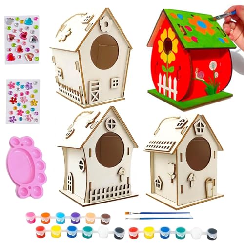 Dtaigou Vogelhaus-Bastelwerk – Bauen Sie Ihr eigenes Vogelhaus – unvollendetes dekoratives Holzhandwerk mit Seil und Kleber für draußen, Familie, Garten, Hinterhof, Beobachtung von Ostern, Vorschule Dtaigou Vogelhaus-Bastelwerk – Bauen Sie Ihr eigenes Vogelhaus – unvollendetes dekoratives Holzhandwerk mit Seil und Kleber für draußen, Familie, Garten, Hinterhof, Beobachtung von Ostern, Vorschule von Dtaigou