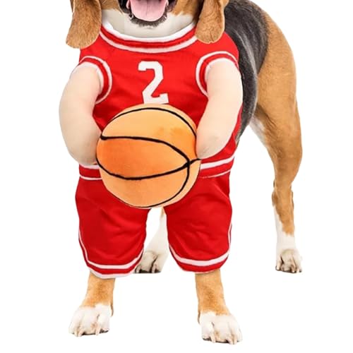 Hunde-Basketballspieler-Kostüm, Basketball-Kostüm mit Ball, Hunde-Basketballkleidung, Ball, Haustier-Kostüm, lustiges Sportoutfit für Cosplay Hunde-Basketballspieler-Kostüm, Basketball-Kostüm mit Ball, Hunde-Basketballkleidung, Ball, Haustier-Kostüm, lustiges Sportoutfit für Cosplay von Dtaigou