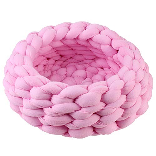 Hundebett Hundehöhle Kleine Hunde Haustierhöhle Luxus Hundebett Kätzchenbett Haustier-Innenhaus Kleines Katzenbett Hund Schlafsofa 40cm,pink von KunLS