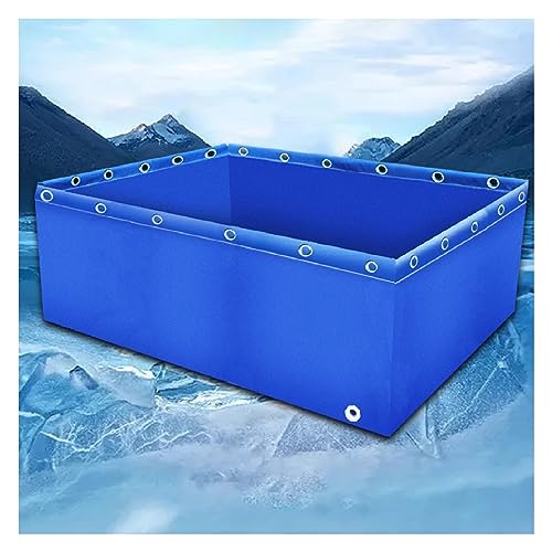 Aquarium-Pool, PVC-Leinen-Teiche mit Ablassventil, temporärer Haltetank für Salzwasserfische, 0,5-mm-Plane-Wasserspeicherpool für schwimmende Koi-Fischschildkröten (Farbe: Blau,) von Dtyubfg