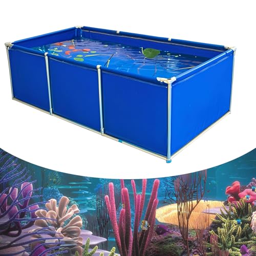 Dtyubfg Segeltuch-Fischteich-Pool mit Halterung, Faltbecken,Outdoor Fischteich Lagertank, Für Die Wasserspeicherung, Fischzucht,Garnelenzucht,Hydroponische von Dtyubfg