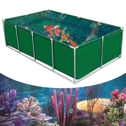 Dtyubfg Segeltuch-Fischteich-Pool mit Halterung, Faltbecken,Outdoor Fischteich Lagertank, Für Die Wasserspeicherung, Fischzucht,Garnelenzucht,Hydroponische von Dtyubfg