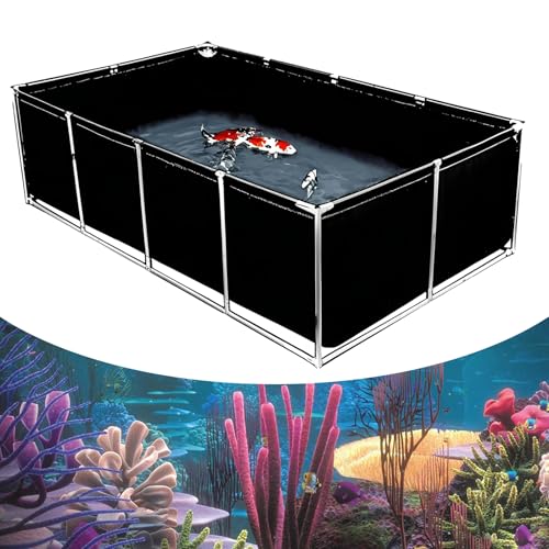 Dtyubfg Segeltuch-Fischteich-Pool mit Halterung, Faltbecken,Outdoor Fischteich Lagertank, Für Die Wasserspeicherung, Fischzucht,Garnelenzucht,Hydroponische von Dtyubfg
