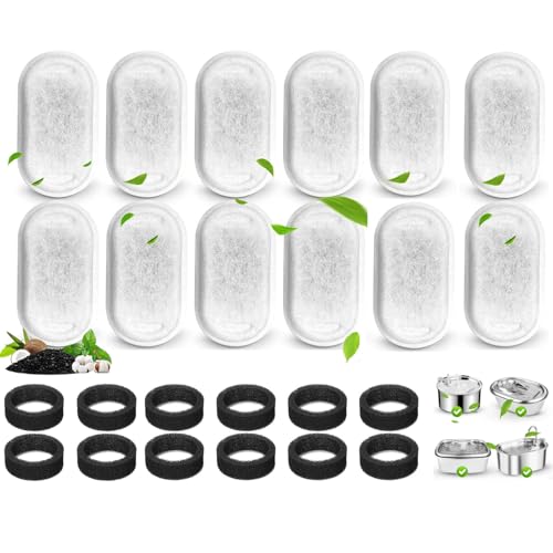 DuDuZui 24 x Katzenbrunnen Filter Set, 12 Stück Katzenwasserbrunnen Filter, Ersatz mit 12 Schwämmen, für 2L und 3,2L Katzen und Hunde Edelstahl-Trinkspender DuDuZui 24 x Katzenbrunnen Filter Set, 12 Stück Katzenwasserbrunnen Filter, Ersatz mit 12 Schwämmen, für 2L und 3,2L Katzen und Hunde Edelstahl-Trinkspender von DuDuZui