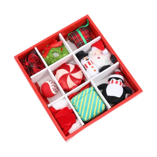 Dualoai 10 Stück Hundespielzeug für die Weihnachtszeit, Plüschfigur, interaktives Haustierspielzeug für Hunde Dualoai 10 Stück Hundespielzeug für die Weihnachtszeit, Plüschfigur, interaktives Haustierspielzeug für Hunde von Dualoai