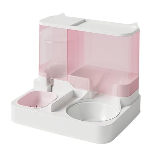 Dualoai 2 in 1 Automatischer Hundewasserspender Feeder Fress-Trinknapf Wassernapf Teiler Fütterungsgerät, ROSA Dualoai 2 in 1 Automatischer Hundewasserspender Feeder Fress-Trinknapf Wassernapf Teiler Fütterungsgerät, ROSA von Dualoai