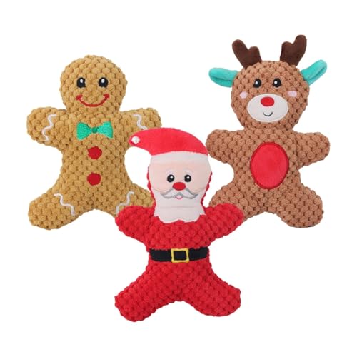 Dualoai 3X Hunde-Quietschspielzeug, Möbelschutz, Rentier-Hunde-Interaktives Spielzeug, Weihnachts-Hundespielzeug für mittelgroße und große Dualoai 3X Hunde-Quietschspielzeug, Möbelschutz, Rentier-Hunde-Interaktives Spielzeug, Weihnachts-Hundespielzeug für mittelgroße und große von Dualoai