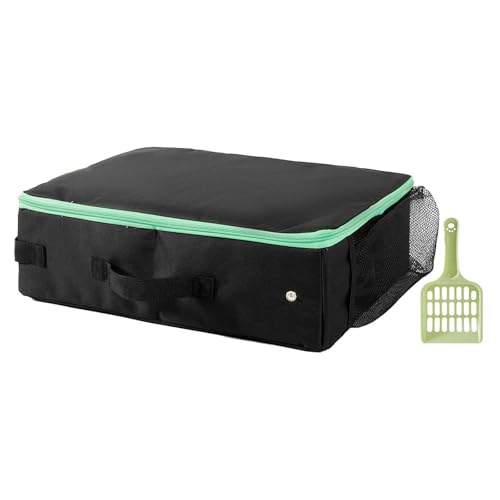 Dualoai Bequeme Katzen Toilette für Haustiere, Transportable Katzentoilette mit Praktischem Design, Schwarz Dualoai Bequeme Katzen Toilette für Haustiere, Transportable Katzentoilette mit Praktischem Design, Schwarz von Dualoai
