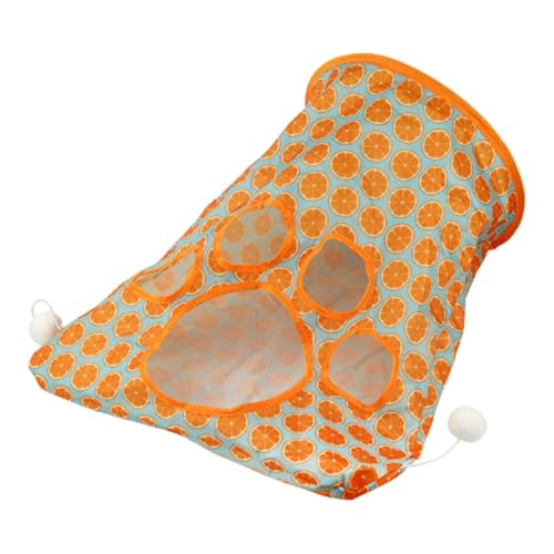 Dualoai Faltbarer Katzentunnel für Kätzchen mit Bällen zum Spielen und Verstecken, Orange Dualoai Faltbarer Katzentunnel für Kätzchen mit Bällen zum Spielen und Verstecken, Orange von Dualoai