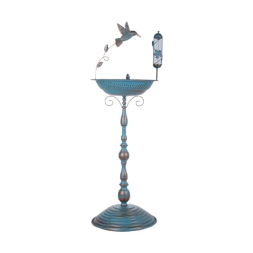 Dualoai Freistehendes Vogelbad Aus Metall, Vintage Design, Vogelfutterspender auf Sockel, Ideal für Garten, Rasen Und Terrasse. Dualoai Freistehendes Vogelbad Aus Metall, Vintage Design, Vogelfutterspender auf Sockel, Ideal für Garten, Rasen Und Terrasse. von Dualoai