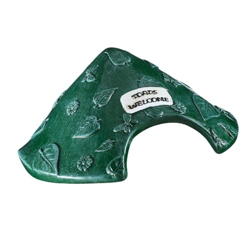 Dualoai Frosch Und Haus, Multifunktionaler Lebensraum, Dekorative Dekoration, Kleiner Dekorativer Reptilienunterschlupf, für Aquarium, Grün von Dualoai