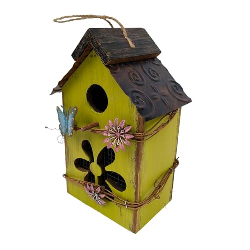 Dualoai Hängende Vogelhäuschen für draußen, Vogelschutz, Gartendekoration für Bauernhaus, GRÜN Dualoai Hängende Vogelhäuschen für draußen, Vogelschutz, Gartendekoration für Bauernhaus, GRÜN von Dualoai