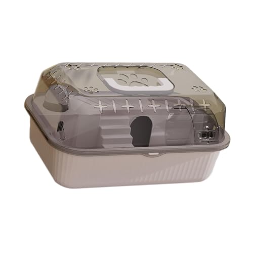 Dualoai Hamster Transportbox für Kleine Haustiere, Klares Tragenfall für Rennmäuse Und Mäuse, Grau Dualoai Hamster Transportbox für Kleine Haustiere, Klares Tragenfall für Rennmäuse Und Mäuse, Grau von Dualoai
