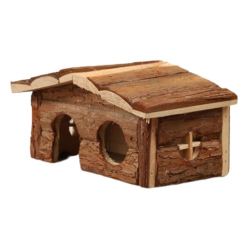 Dualoai Hamsterhaus Aus Holz, Hamsterversteck, Aktivitätshütte, Spielzeug Hamsterhütte für Chinchilla Kleintiere, Ratten Dualoai Hamsterhaus Aus Holz, Hamsterversteck, Aktivitätshütte, Spielzeug Hamsterhütte für Chinchilla Kleintiere, Ratten von Dualoai