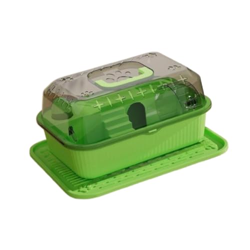 Dualoai Hamsterhausträger für Kleine Haustiere mit Übungsrad Und Wasserflasche, GrÜn von Dualoai