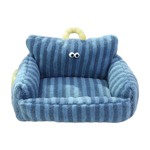 Dualoai Haustier-Couchbett, Haustier-Schlafkissen, Haustierbett, waschbar, Plüsch, bequem, Haustier, Katze, Hundebett, warmes Katzennest für Kätzchen, Hunde, Blue L Dualoai Haustier-Couchbett, Haustier-Schlafkissen, Haustierbett, waschbar, Plüsch, bequem, Haustier, Katze, Hundebett, warmes Katzennest für Kätzchen, Hunde, Blue L von Dualoai