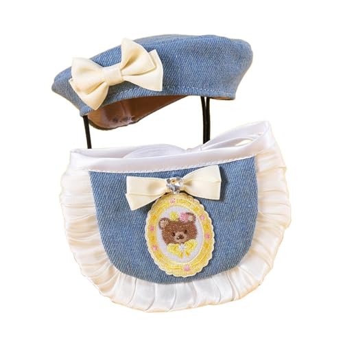 Dualoai Haustier Outfit Set mit Cowboyhut Und Schal für Kleine Hunde Und Katzen, Style B von Dualoai