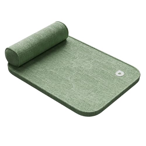 Dualoai Hundebett für Kleine Und Mittelgroße Hunde, für Den Innenbereich, für Die Hundebox, Wasserabweisend, Reißfest, Waschbar, mit Nackenrolle, GrÜn von Dualoai