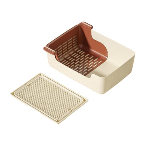 Dualoai Hundetoilette, rutschfeste Hundetoilette mit Streutrennung, Hundetoilettenunterlage für Häschen, Kätzchen, Welpen und andere Haustiere, Beige mit Matte Dualoai Hundetoilette, rutschfeste Hundetoilette mit Streutrennung, Hundetoilettenunterlage für Häschen, Kätzchen, Welpen und andere Haustiere, Beige mit Matte von Dualoai