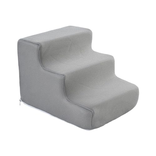 Dualoai Hundetreppe, Haustiertreppe, Rampe, Multifunktional, Abnehmbarer Bezug für Hohe Betten Oder Couch, S 3 Stufen Grau Dualoai Hundetreppe, Haustiertreppe, Rampe, Multifunktional, Abnehmbarer Bezug für Hohe Betten Oder Couch, S 3 Stufen Grau von Dualoai