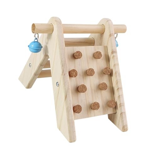 Dualoai Im Holzspielständer Spielplatz mit Glockensteuer Stallplatzierung 4.1x8x6,1 Zoll Polvyle für Kleine Handgefertigte Vögel, Die von Hand Hergestellt Wu von Dualoai
