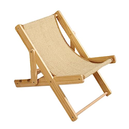 Dualoai Katzen Hängemattenbett, Katzen Lounge Stuhl Zum Ausruhen, Großes Lager, 10 Kg, Verstellbares Katzen Hochbett, Haustierbett für Welpen, Katzen, Beigefarbenes Sisal von Dualoai