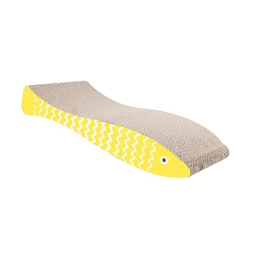 Dualoai Katzenkratzlounge Katzenkratzbrett aus Wellpappe, Möbelschutz in Fischform, Katzenkratzbrett für Kätzchen, Gelb Dualoai Katzenkratzlounge Katzenkratzbrett aus Wellpappe, Möbelschutz in Fischform, Katzenkratzbrett für Kätzchen, Gelb von Dualoai