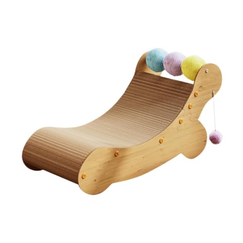 Dualoai Katzenkratzstuhl, Kratzbrett mit Bällen, Loungebett aus Karton für Kätzchen Dualoai Katzenkratzstuhl, Kratzbrett mit Bällen, Loungebett aus Karton für Kätzchen von Dualoai