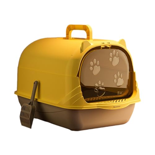 Dualoai Katzentoilette mit Haube, Kätzchentöpfchen mit Tür, Leicht zu Reinigen, Sandkasten, Abnehmbar, Geschlossene Und Abgedeckte Katzentoilette, Katzentoile, Grau Gelb Dualoai Katzentoilette mit Haube, Kätzchentöpfchen mit Tür, Leicht zu Reinigen, Sandkasten, Abnehmbar, Geschlossene Und Abgedeckte Katzentoilette, Katzentoile, Grau Gelb von Dualoai