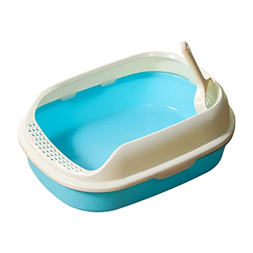 Dualoai Katzentoilette mit Hoher Seite, Robuster Katzen Sandkasten, Oben Offene Bettpfanne, Halbgeschlossene Kätzchen Töpfchen Toilette für Hauskatzen, Leicht, Blau Dualoai Katzentoilette mit Hoher Seite, Robuster Katzen Sandkasten, Oben Offene Bettpfanne, Halbgeschlossene Kätzchen Töpfchen Toilette für Hauskatzen, Leicht, Blau von Dualoai