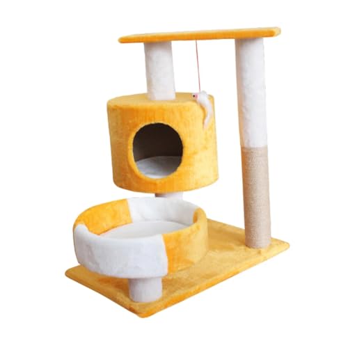 Dualoai Katzenturm, Mehrstöckige Katzenwohnung, Katzenmöbel, Katzenaktivitätszentrum für Interaktives Spielen, Gold Dualoai Katzenturm, Mehrstöckige Katzenwohnung, Katzenmöbel, Katzenaktivitätszentrum für Interaktives Spielen, Gold von Dualoai