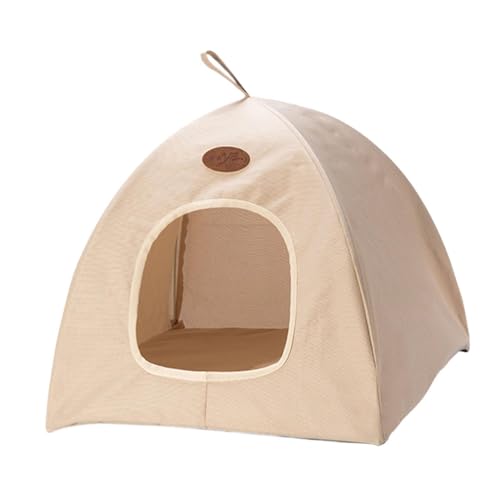 Dualoai Katzenzelt, Haustierbett, bequem, tragbar, faltbar, zum Ausruhen und Spielen, Kätzchennest, Hundehütte für Camping, drinnen und draußen, Zuhause, Beige, S Dualoai Katzenzelt, Haustierbett, bequem, tragbar, faltbar, zum Ausruhen und Spielen, Kätzchennest, Hundehütte für Camping, drinnen und draußen, Zuhause, Beige, S von Dualoai