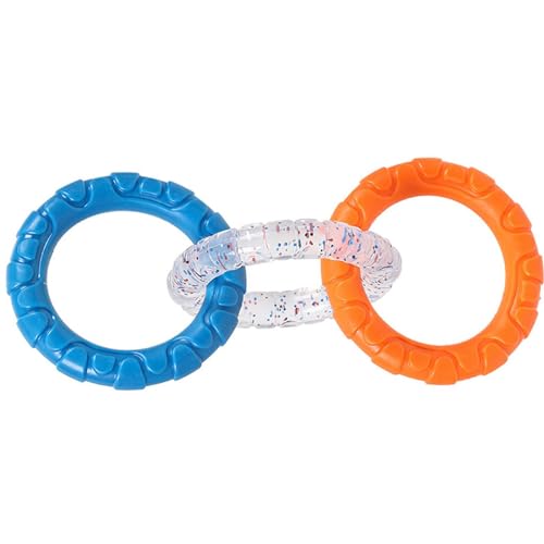 Dualoai Kauspielzeug für Hunde, Trainingsspielzeug für Haustiere, Reinigungsspielzeug, Lustige Tragbare Welpenringe, Spielzeug für Hunde, orange und blau Dualoai Kauspielzeug für Hunde, Trainingsspielzeug für Haustiere, Reinigungsspielzeug, Lustige Tragbare Welpenringe, Spielzeug für Hunde, orange und blau von Dualoai