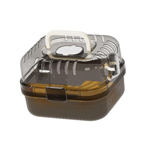 Dualoai Klar Hamsterkäfig mit Wasserflasche Und Griff für Den Einfachen Transport, Gelb von Dualoai