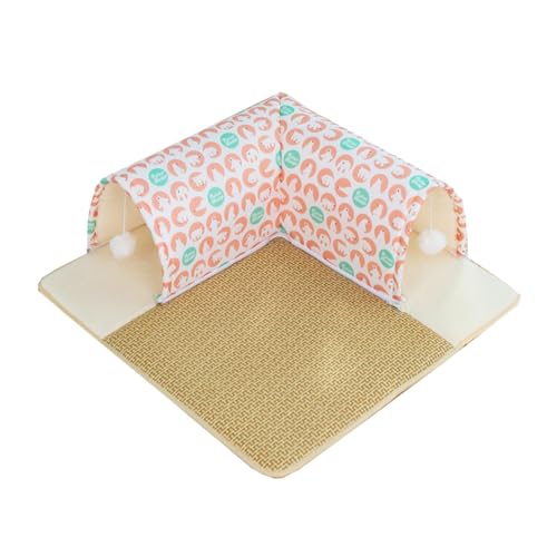 Dualoai Sommer Katzentunnelbett für Hauskatzen mit Spielball 2 in 1 für Kitty Kitten Katze, 50x50cm Dualoai Sommer Katzentunnelbett für Hauskatzen mit Spielball 2 in 1 für Kitty Kitten Katze, 50x50cm von Dualoai