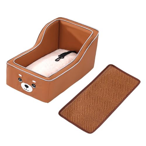 Dualoai Tragbare Hunde Reisetasche mit Abnehmbarem Kissen Und Clip für Kleine Haustiere, Kaffee von Dualoai