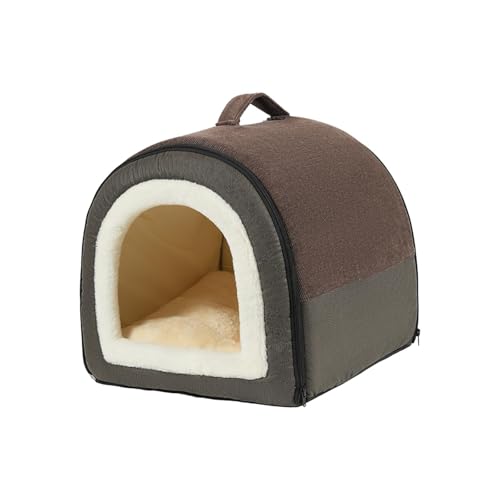 Dualoai Tragbares Hundehaus, Katzennest, Welpenhöhle, abnehmbares Kissen, 2-in-1-Hunde-/Katzenbett, faltbares, weiches Zwingerbett für Welpen und Katzen im, M Dualoai Tragbares Hundehaus, Katzennest, Welpenhöhle, abnehmbares Kissen, 2-in-1-Hunde-/Katzenbett, faltbares, weiches Zwingerbett für Welpen und Katzen im, M von Dualoai